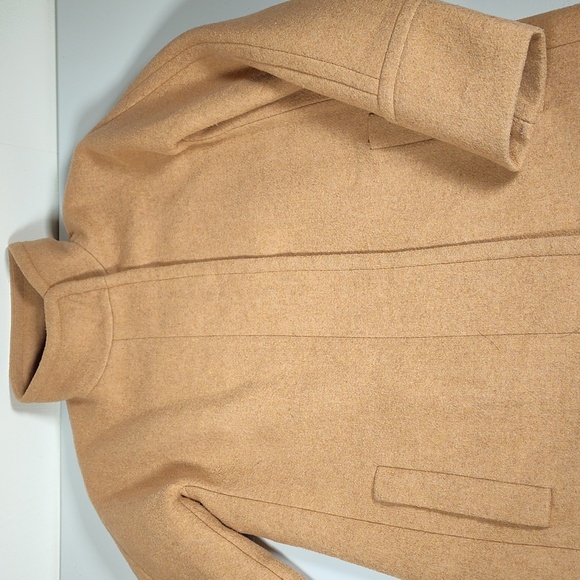 J. Crew City Coat Wool High Collar Long Winter Coat Tan Brown 2 - Picture 6 of 16